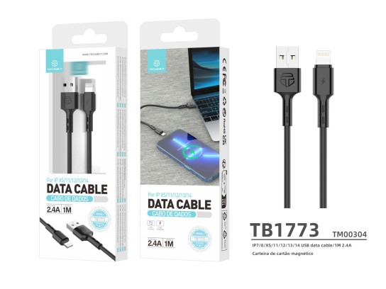 High Quality Data Cable Lightning Black 1M 2.4A High Quality Data Cable Lightning Black 1M 2.4A