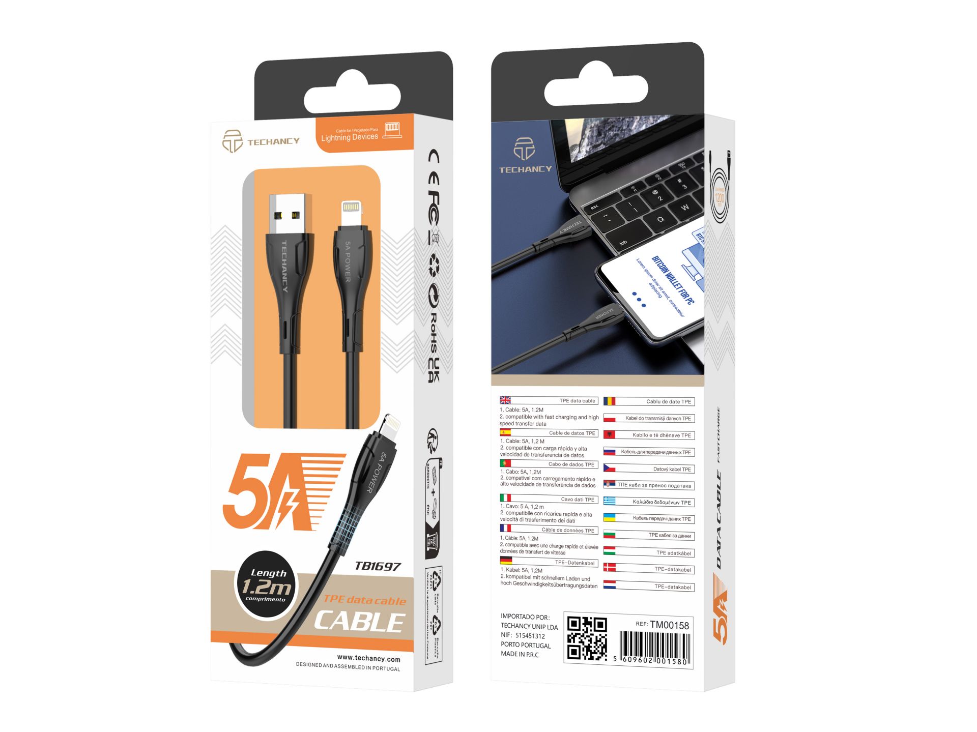 Cable USB Para Ip7/8/Xs/11/12 Negro 1.2M 5A Cable USB Para Ip7/8/Xs/11/12 Negro 1.2M 5A