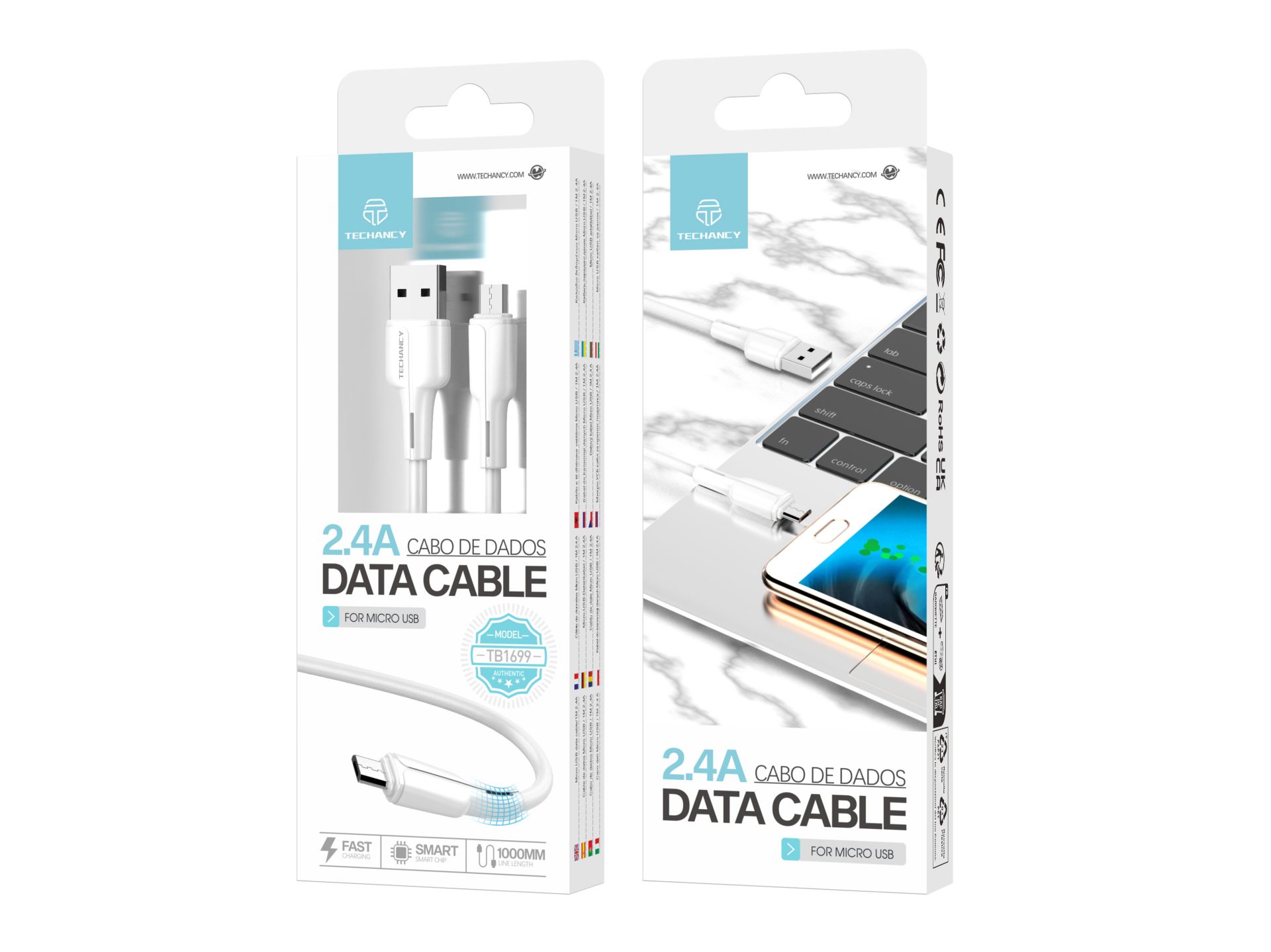 Pvc Data Cable 1M Micro Usb White 2.4A Pvc Data Cable 1M Micro Usb White 2.4A