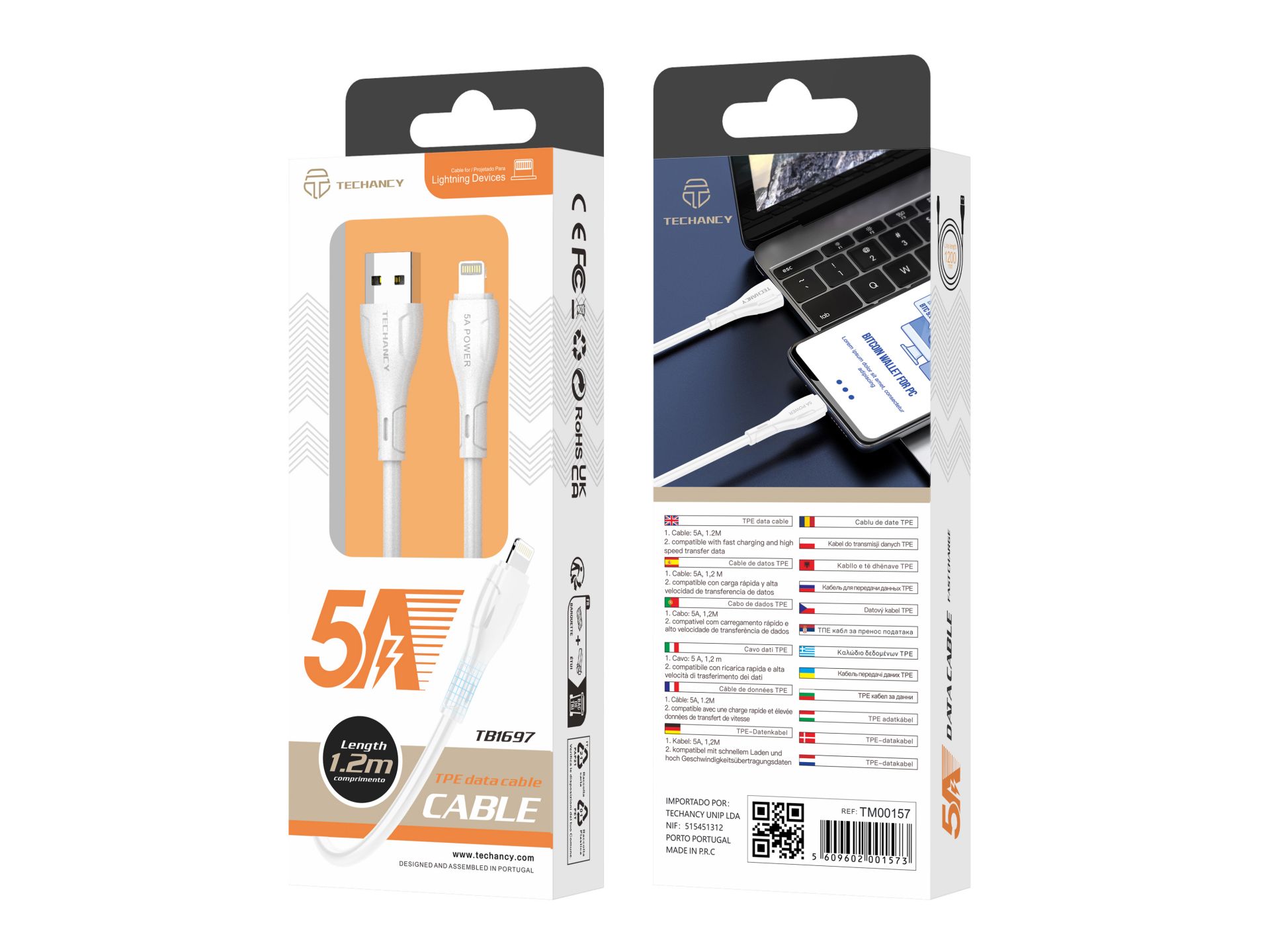 Cable Usb Pour Ip7/8/Xs/11/12 Blanc 1.2M 5A Cable Usb Pour Ip7/8/Xs/11/12 Blanc 1.2M 5A