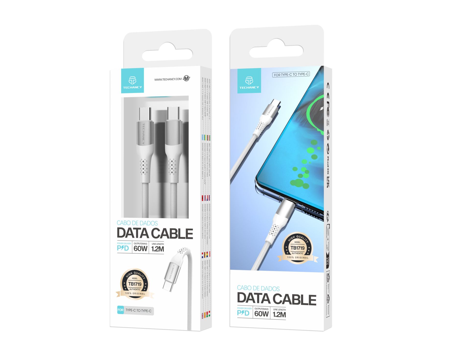 Typ-C zu Typ-C Datenkabel 1.2M 20W Pd Weiß Typ-C zu Typ-C Datenkabel 1.2M 20W Pd Weiß
