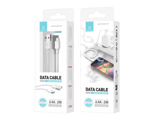 Micro Usb Pvc Datenkabel 2M Weiß 2.4A Micro Usb Pvc Datenkabel 2M Weiß 2.4A
