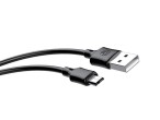 Micro USB Pvc Cable de datos 2M Negro 2.4A