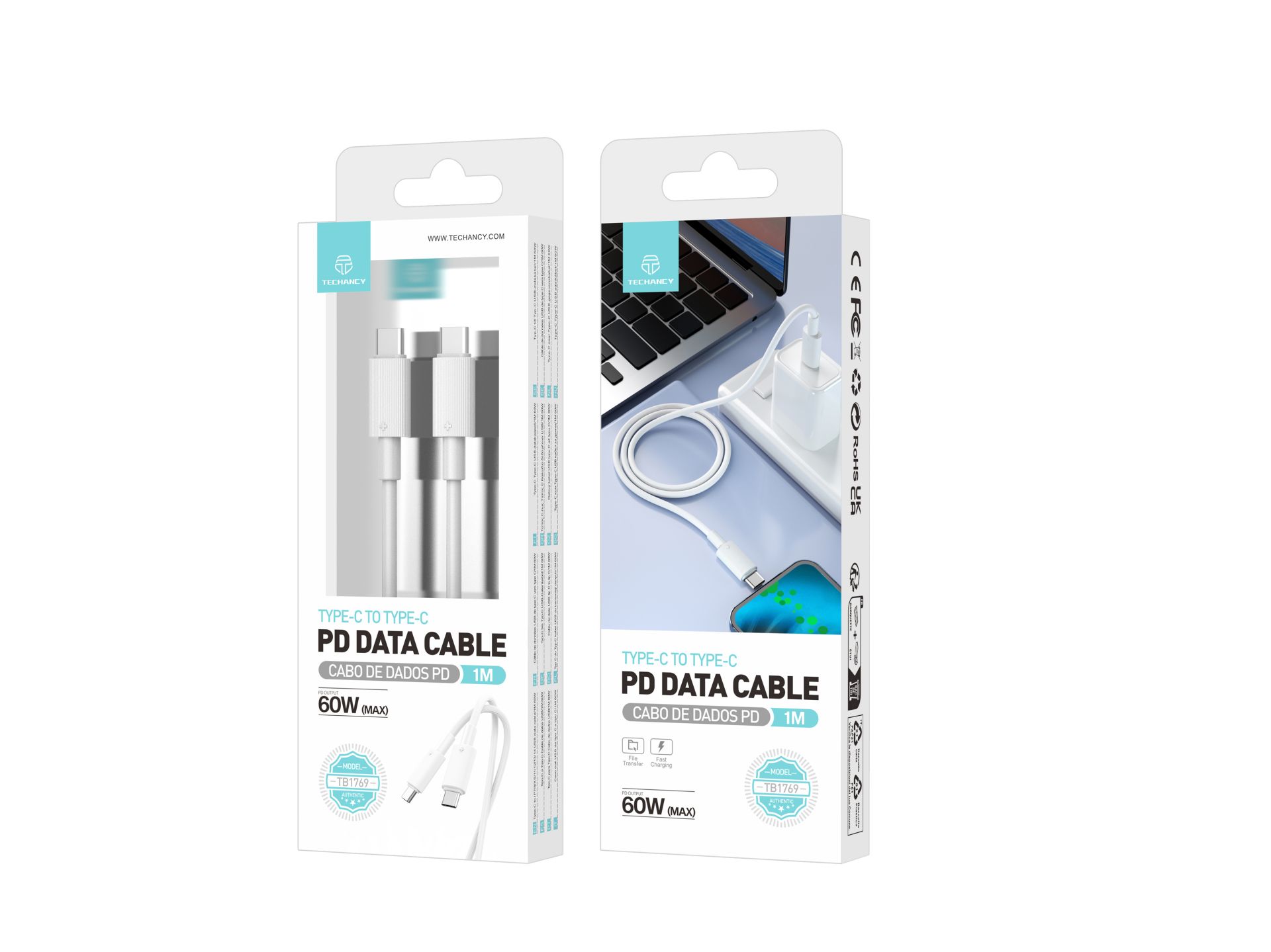 Typ-C zu Typ-C Usb Kabel 1M Weiß 60W Typ-C zu Typ-C Usb Kabel 1M Weiß 60W