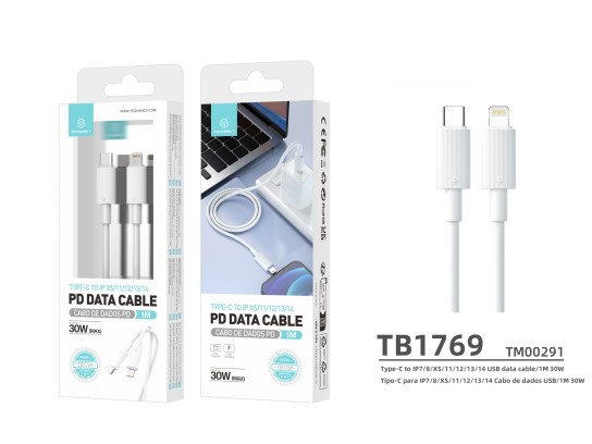 Usb Kabel Typ-C auf Lightning 1M Weiß 30W Usb Kabel Typ-C auf Lightning 1M Weiß 30W