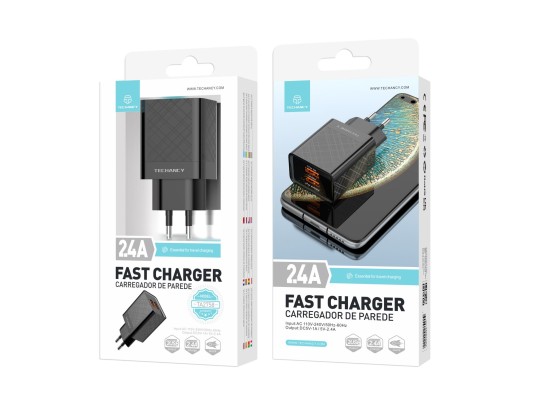 Cordless Charger 2.4A 2Usb Black Cordless Charger 2.4A 2Usb Black