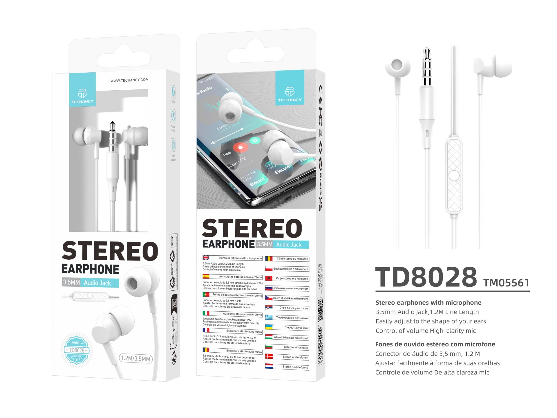 Auriculares Com Fio (Inear-Microfones-Branco) Auriculares Com Fio (Inear-Microfones-Branco)