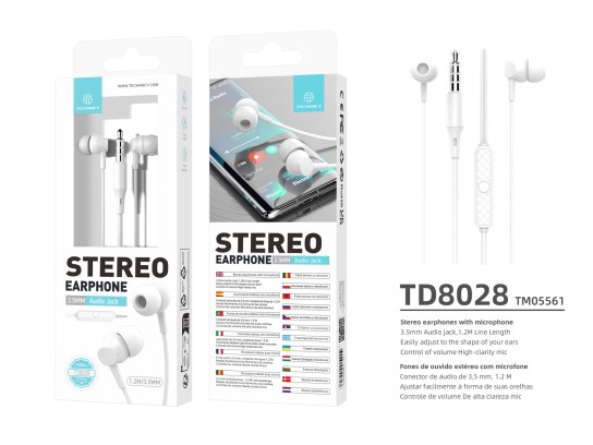 Auriculares Com Fio (Inear-Microfones-Branco) Auriculares Com Fio (Inear-Microfones-Branco)