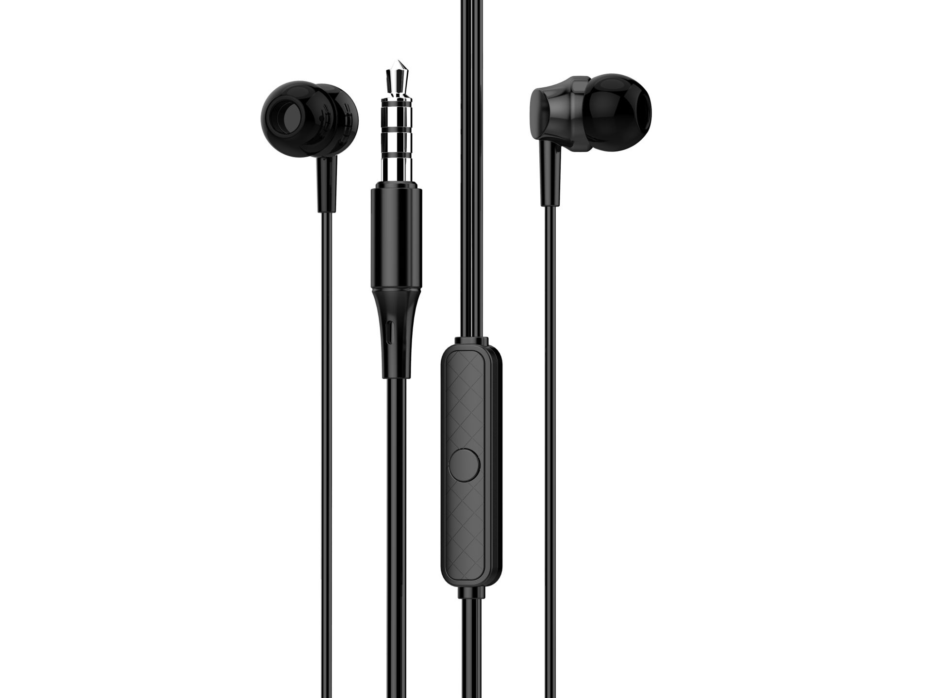 Wired Earphones (Inear-Microphones-Black) Wired Earphones (Inear-Microphones-Black)