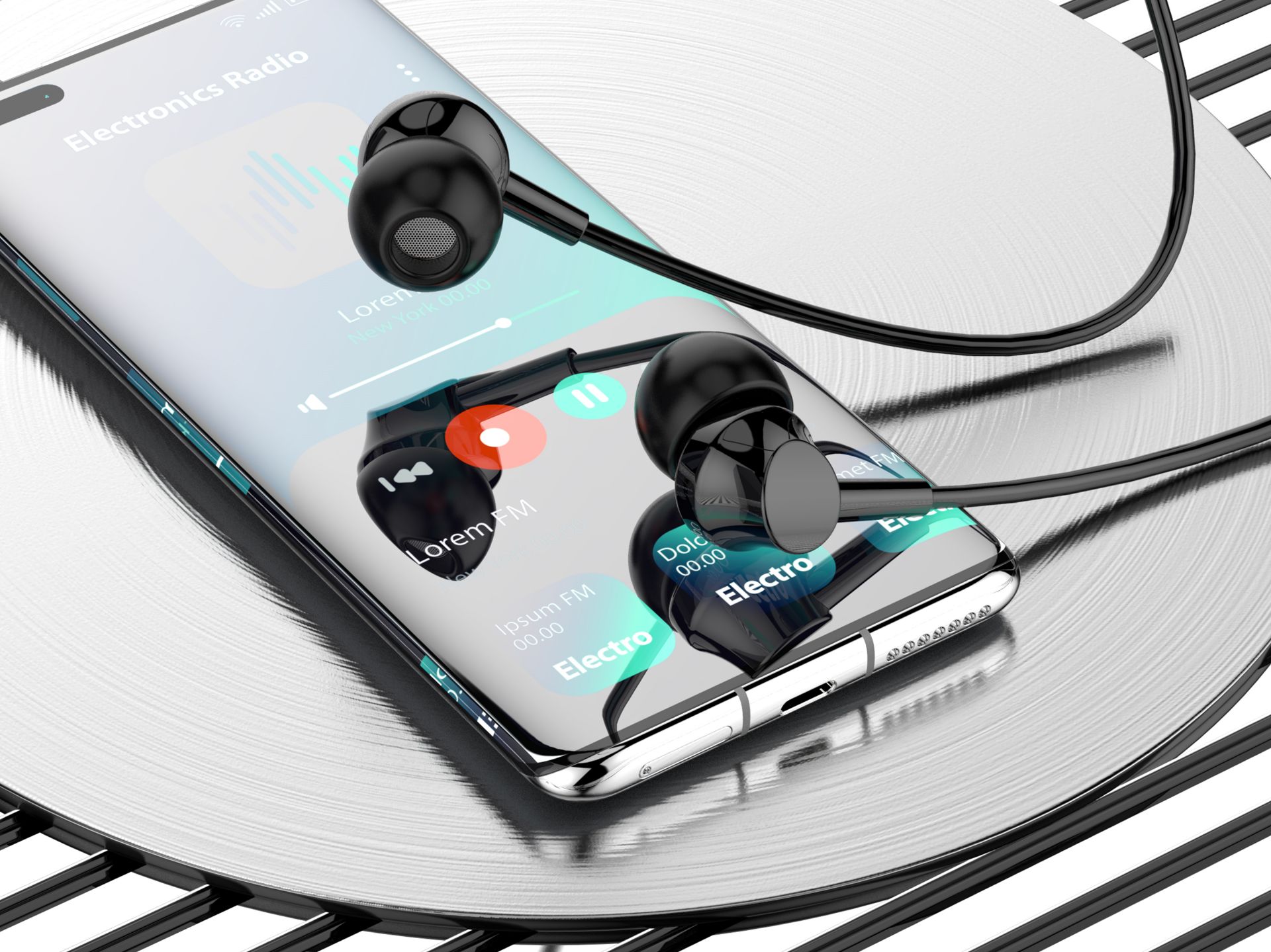 Wired Earphones (Inear-Microphones-Black) Wired Earphones (Inear-Microphones-Black)