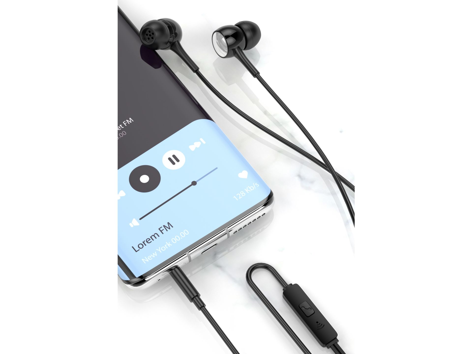 3.5 Port Smart Headphones Schwarz