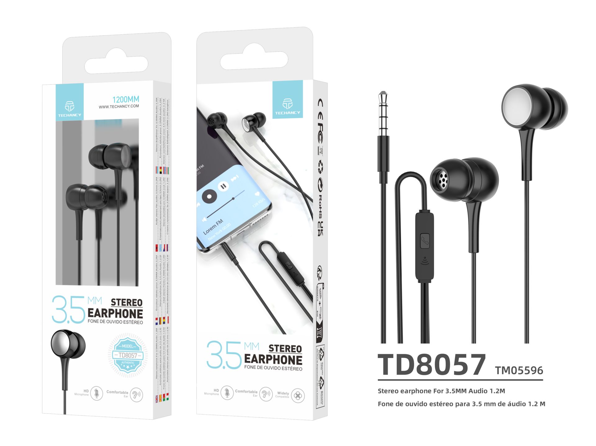 3.5 Port Smart Headphones Schwarz