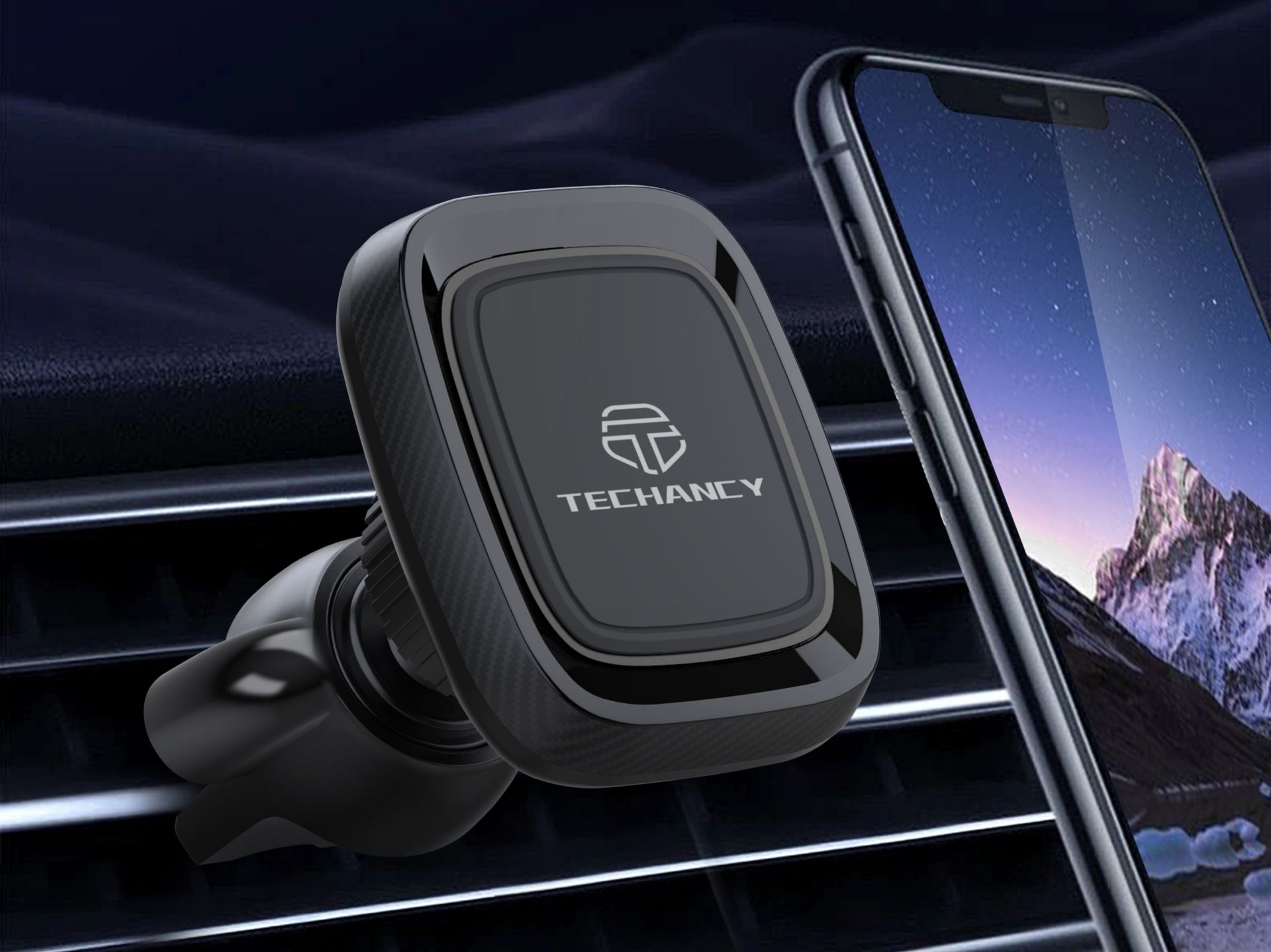 Supporto magnetico universale per auto, Iman Forte Supporto per griglia dell'aria mobile a rotazione