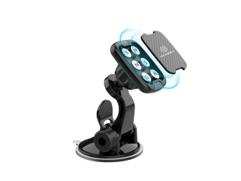 Magnetic Car Holder for Mobile Phones, Universal for Windscreens and Splashes with Suction Cup, Adju