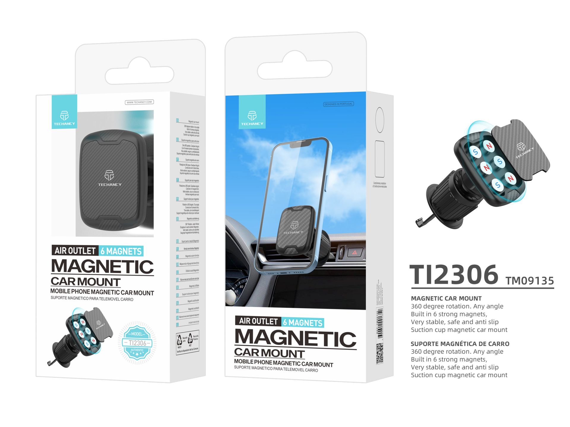 Universal Magnetische Handy Autohalterung, Iman Starke 360° Drehbare Handy Air Grill Halterung, Für Universal Magnetische Handy Autohalterung, Iman Starke 360° Drehbare Handy Air Grill Halterung, Für