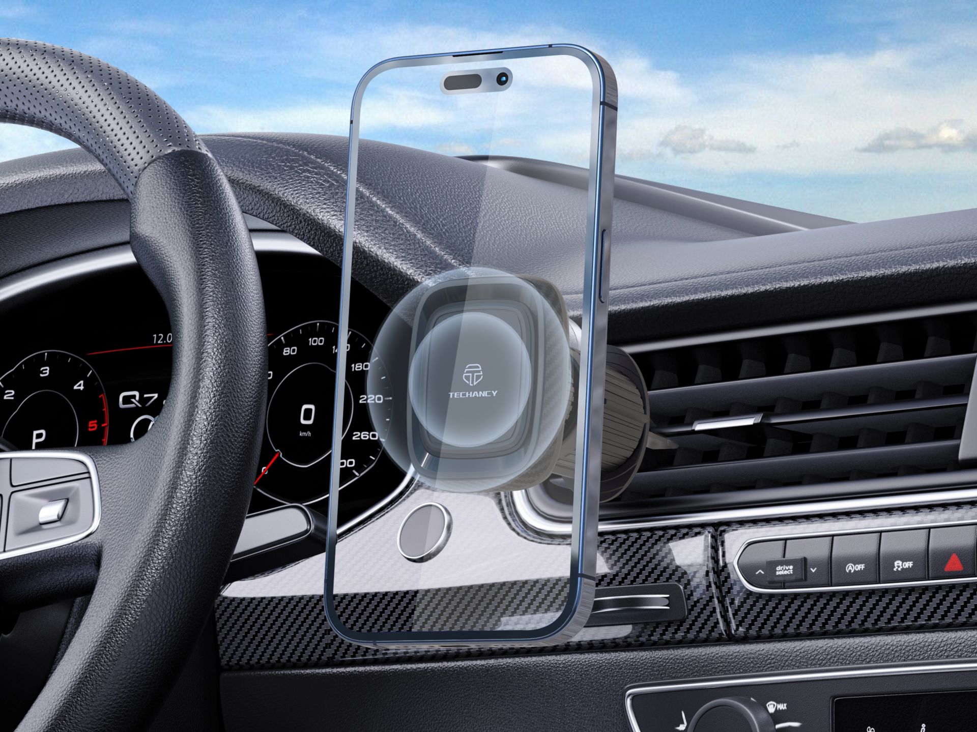 Supporto magnetico universale per auto, supporto mobile per griglia dell'aria con rotazione a 360� d