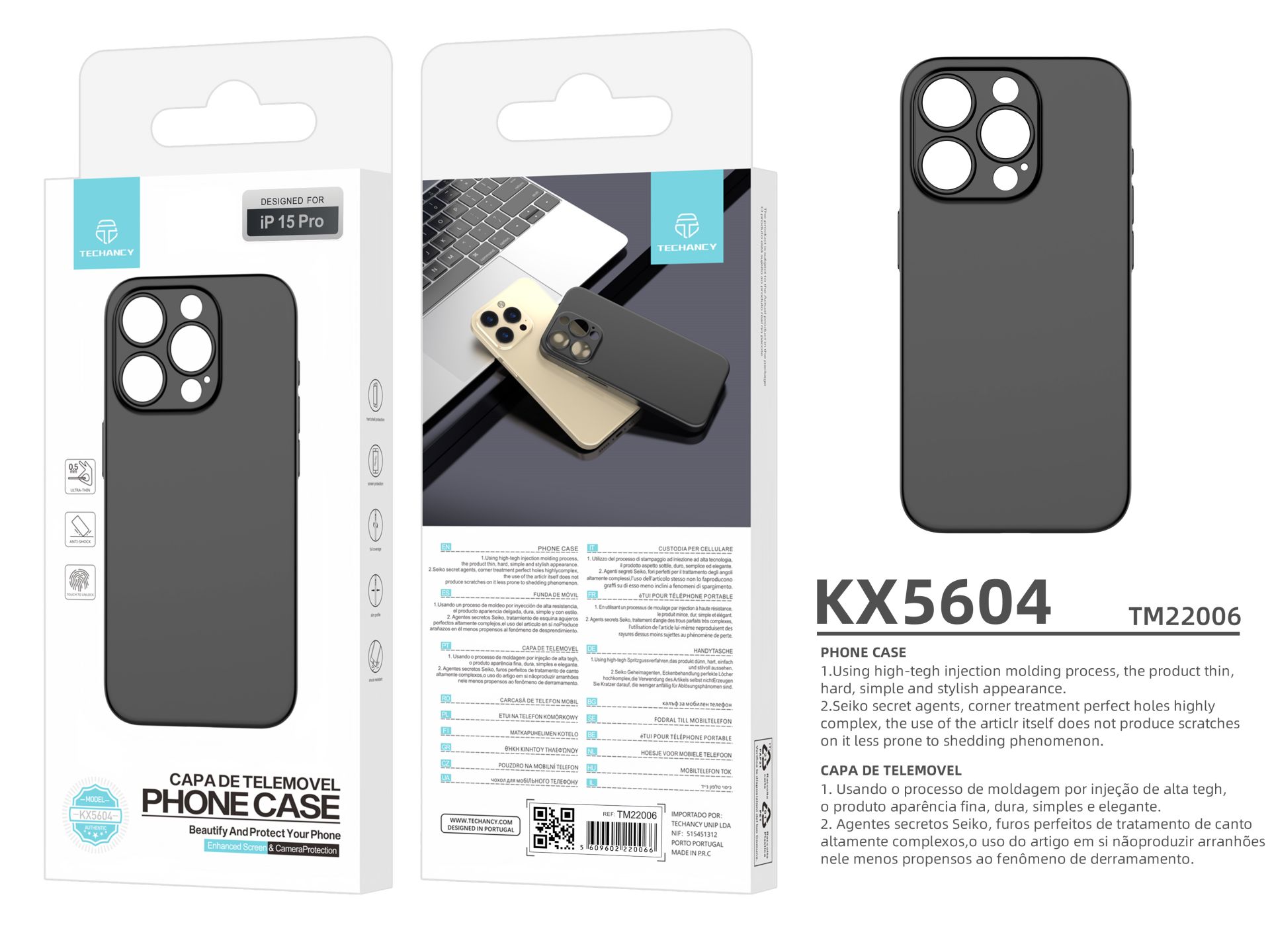 Iphone 15 Pro Capa De Telemovel Pp Slim Preto Iphone 15 Pro Capa De Telemovel Pp Slim Preto