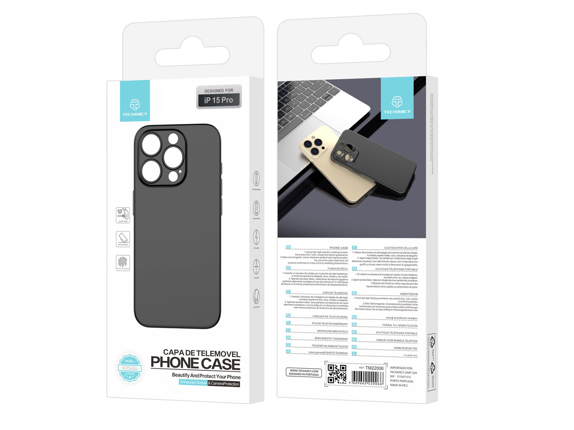 Iphone 15 Pro Capa De Telemovel Pp Slim Preto Iphone 15 Pro Capa De Telemovel Pp Slim Preto