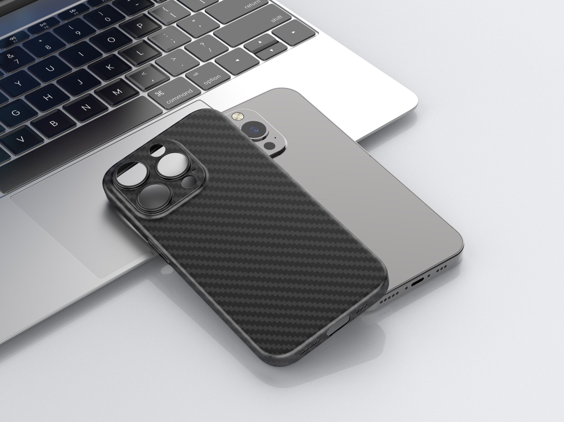 Iphone 14 Pro Max Etui Mobile Pp Slim en Fibre de Carbone Iphone 14 Pro Max Etui Mobile Pp Slim en Fibre de Carbone