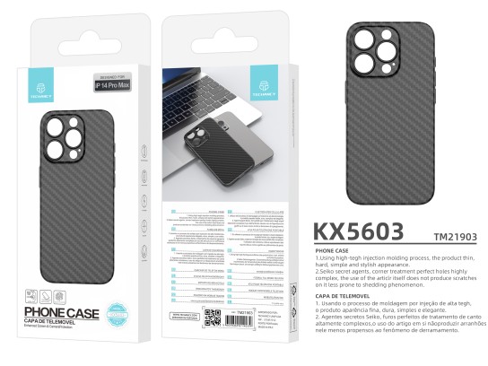 Iphone 14 Pro Max Etui Mobile Pp Slim en Fibre de Carbone Iphone 14 Pro Max Etui Mobile Pp Slim en Fibre de Carbone