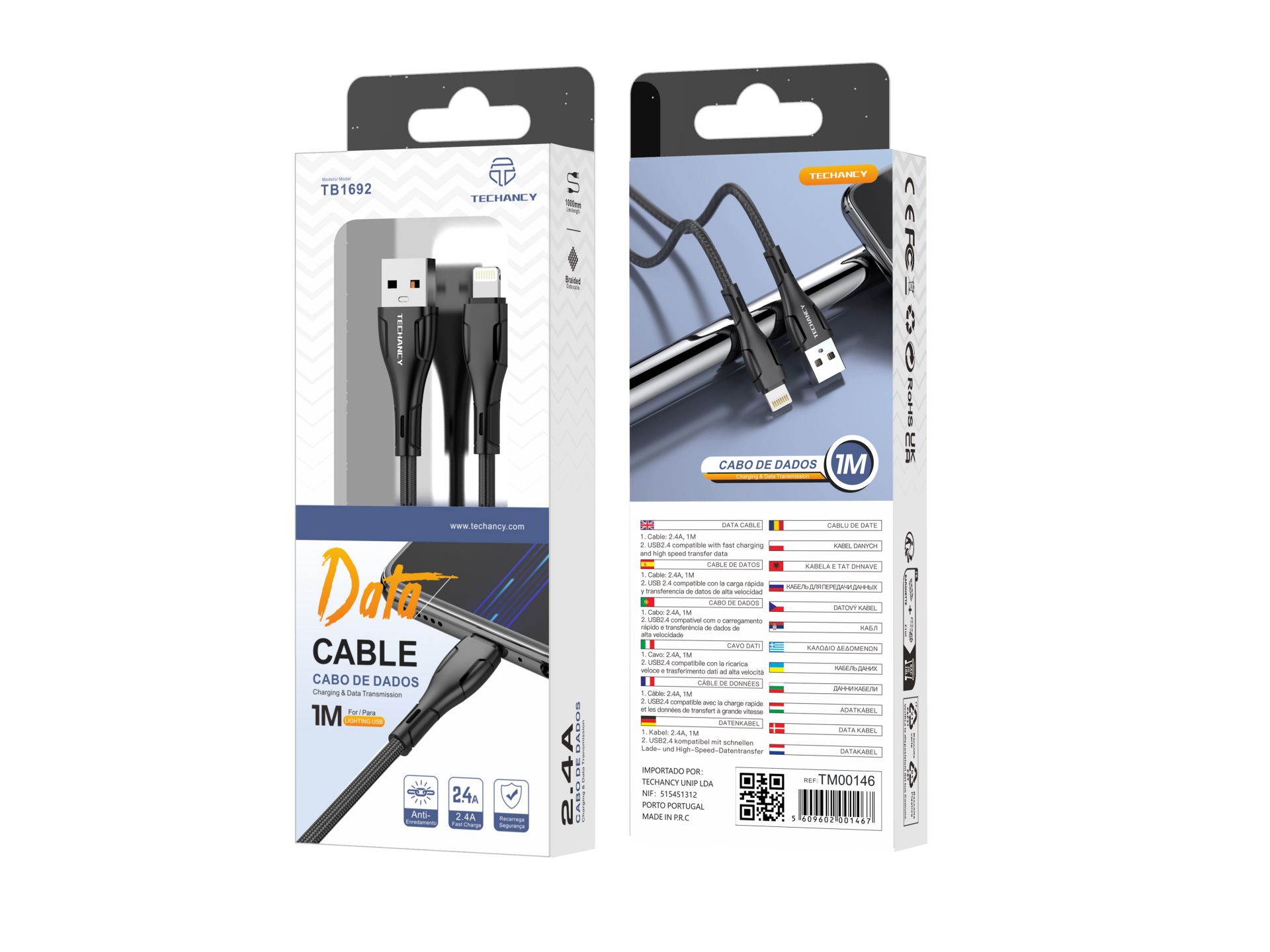Cavo Usb per Ip 7/8/Xs/11/12 1M 2.4A Nero Cavo Usb per Ip 7/8/Xs/11/12 1M 2.4A Nero