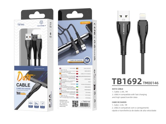 Cavo Usb per Ip 7/8/Xs/11/12 1M 2.4A Nero Cavo Usb per Ip 7/8/Xs/11/12 1M 2.4A Nero