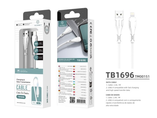 Cable USB Para Ip 7/8/Xs/11/12 1M 2.4A Blanco Cable USB Para Ip 7/8/Xs/11/12 1M 2.4A Blanco