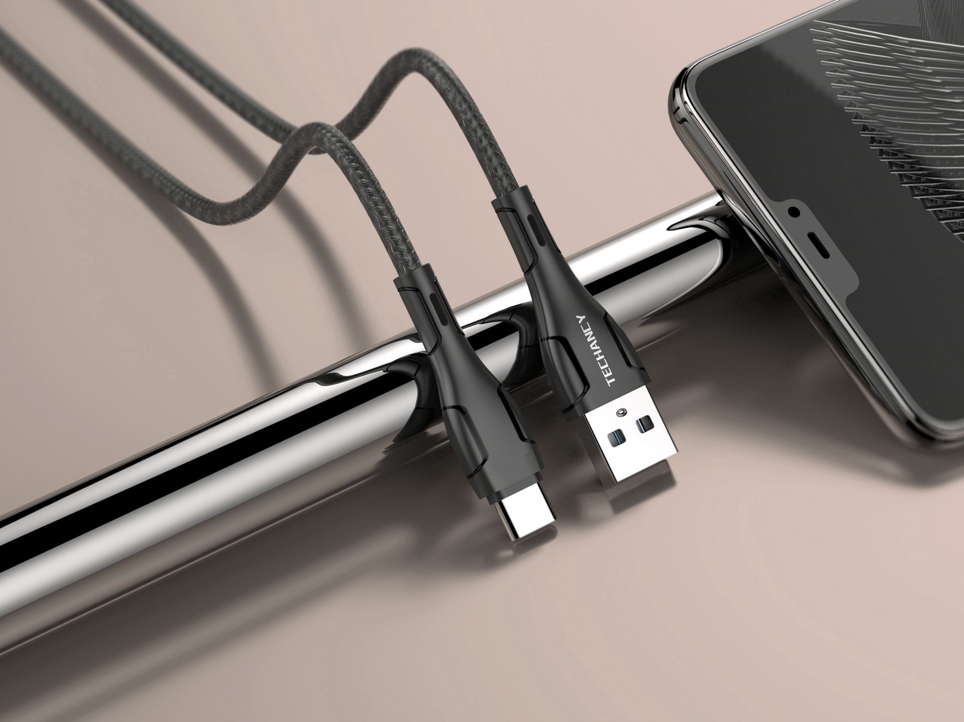 Usb Kabel Typ C 1M 2.4A Schwarz Usb Kabel Typ C 1M 2.4A Schwarz