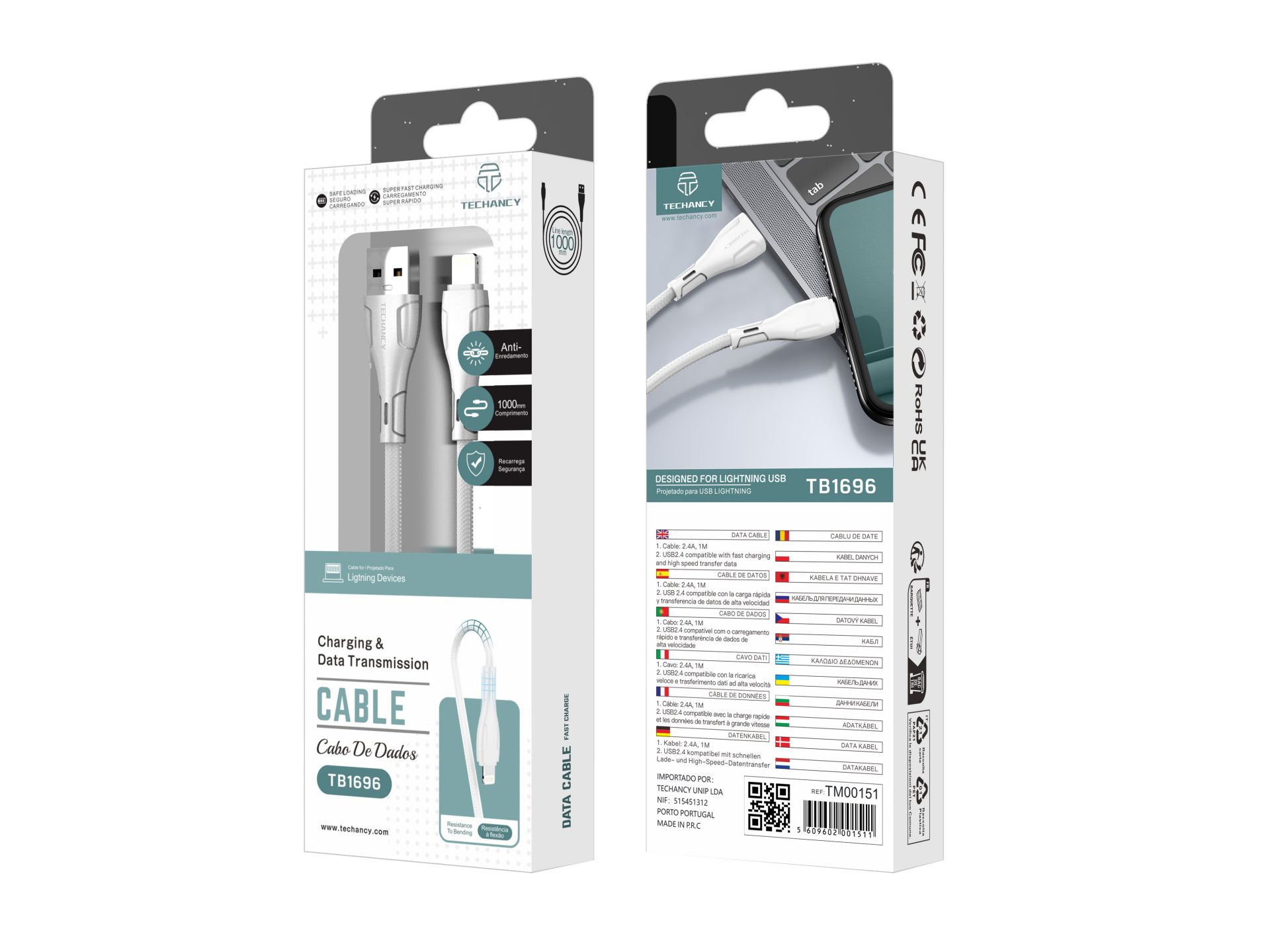 Cable USB Para Ip 7/8/Xs/11/12 1M 2.4A Blanco Cable USB Para Ip 7/8/Xs/11/12 1M 2.4A Blanco