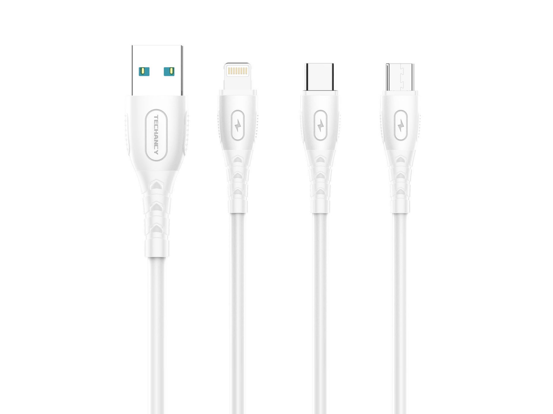Cabo Usb 3In1 Cabo De Carregamento Multiplo 2.4 1M Branco Cabo Usb 3In1 Cabo De Carregamento Multiplo 2.4 1M Branco