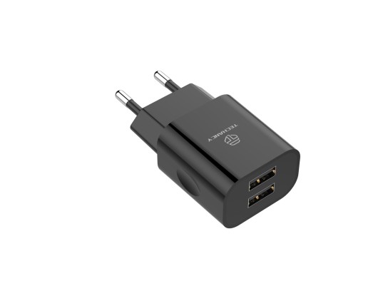 Wall Charger With Dual Usb Ports 5V 2.4A Black Wall Charger With Dual Usb Ports 5V 2.4A Black