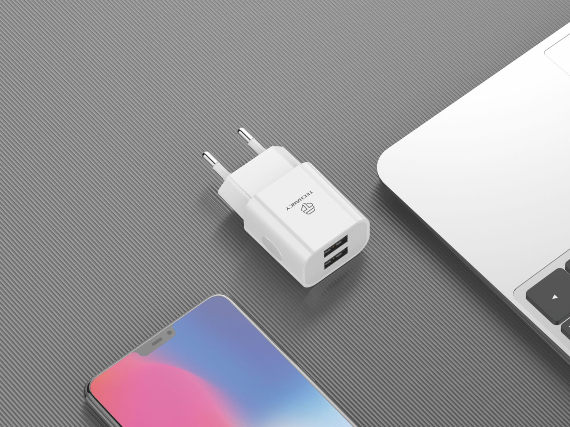 Caricatore da parete con doppia porta Usb 5V 2.4A Bianco Caricatore da parete con doppia porta Usb 5V 2.4A Bianco