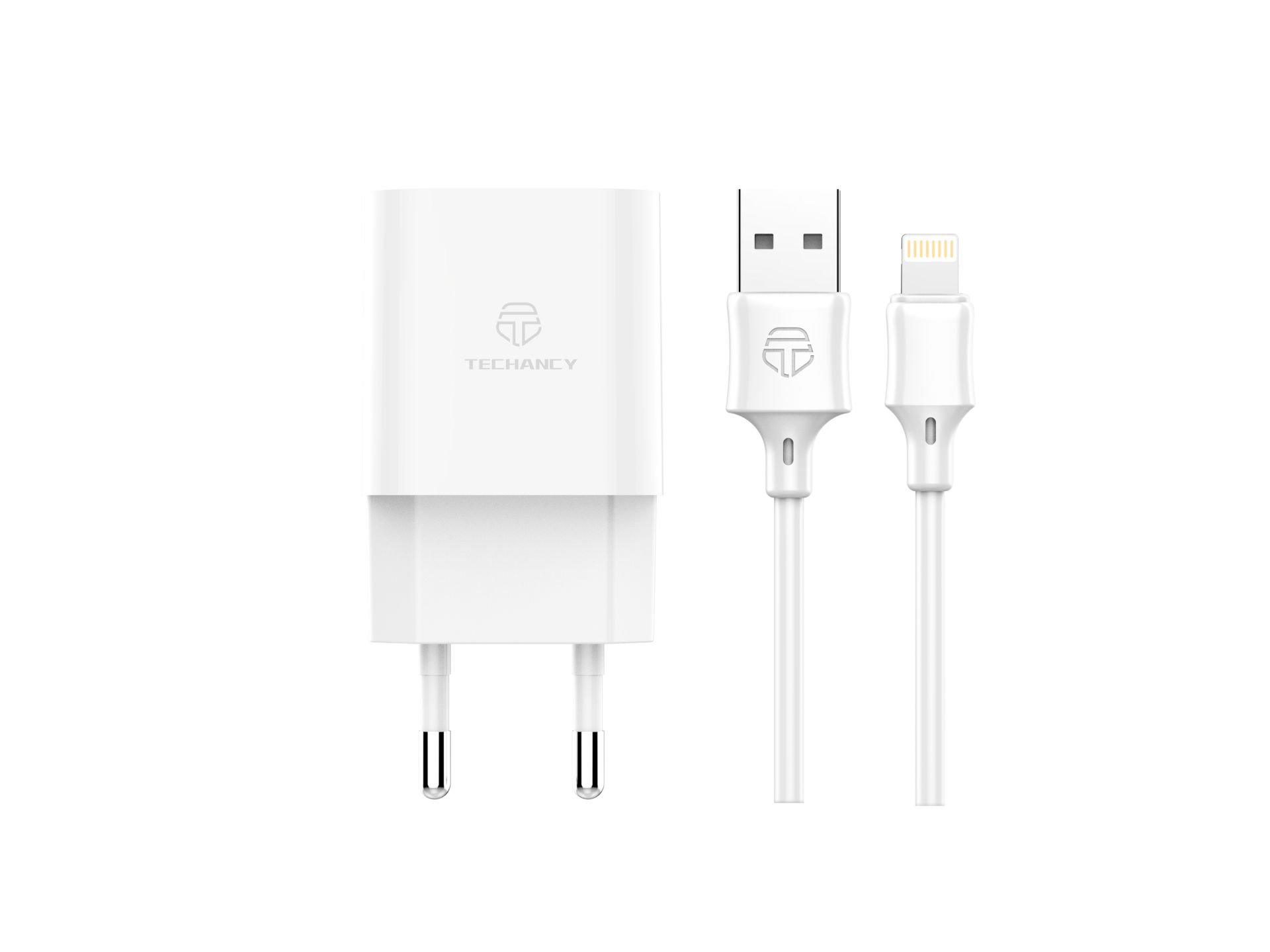Wall Charger With Dual Usb Ports And Lightning Cable Iphone 1M 2.4A White