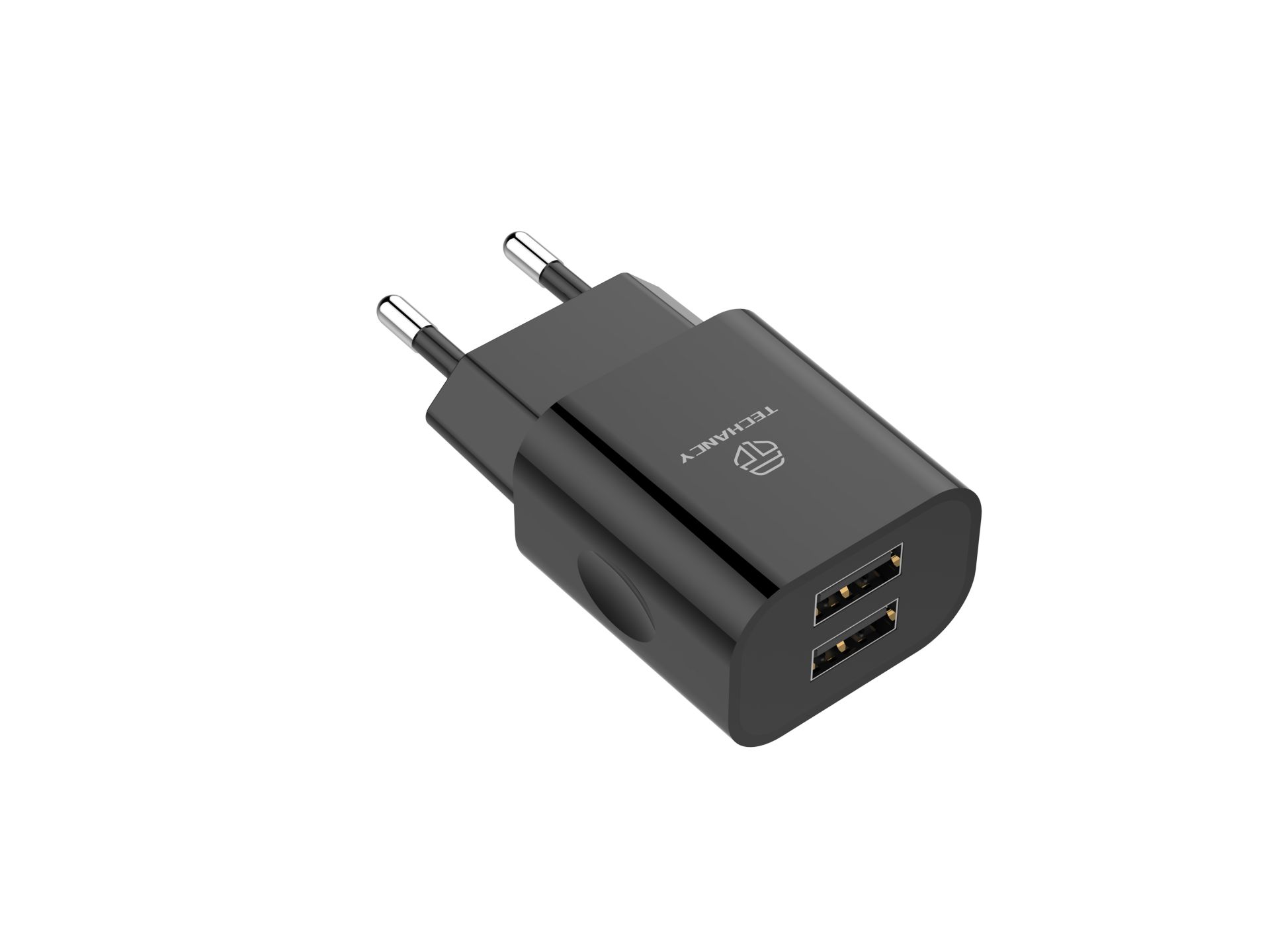 Chargeur Mural Avec Double Port Usb Et Cable Type-C 1M 2.4A Noir Chargeur Mural Avec Double Port Usb Et Cable Type-C 1M 2.4A Noir