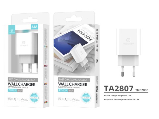 Cargador De Pared De Carga Rápida Usb C 20W Blanco Cargador De Pared De Carga Rápida Usb C 20W Blanco