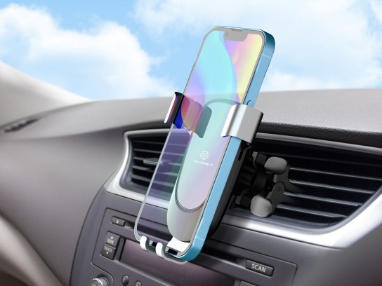 Supporto mobile per auto di gravità con gancio metallico per la ventilazione nero Supporto mobile per auto di gravità con gancio metallico per la ventilazione nero