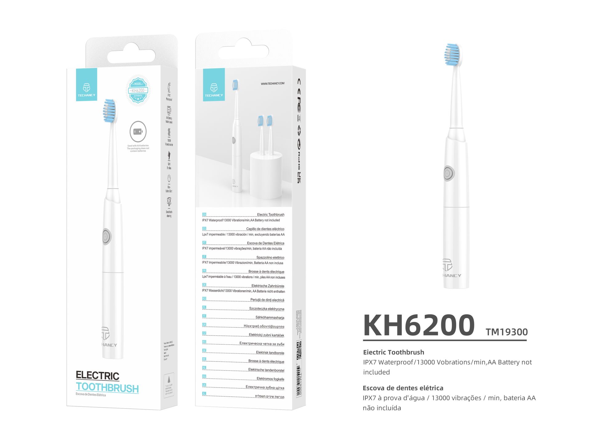 Escova De Dentes Eletrica Pilha Branco