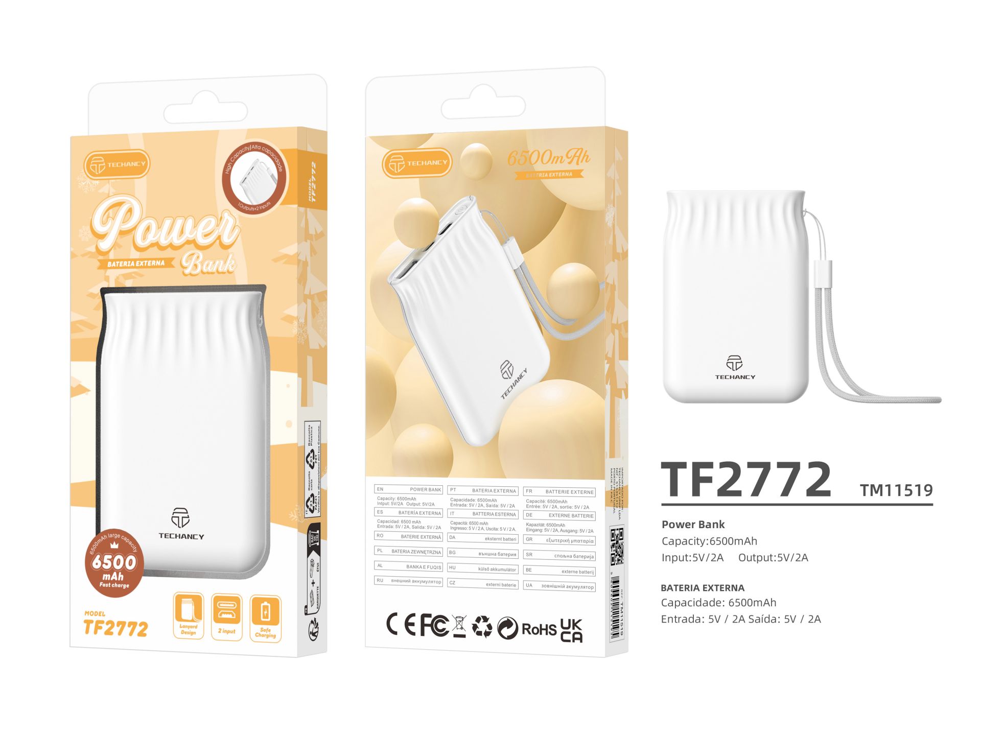 Power Bank Bolsa Da Sorte 6500Mah 1Usb 2A Branco Power Bank Bolsa Da Sorte 6500Mah 1Usb 2A Branco