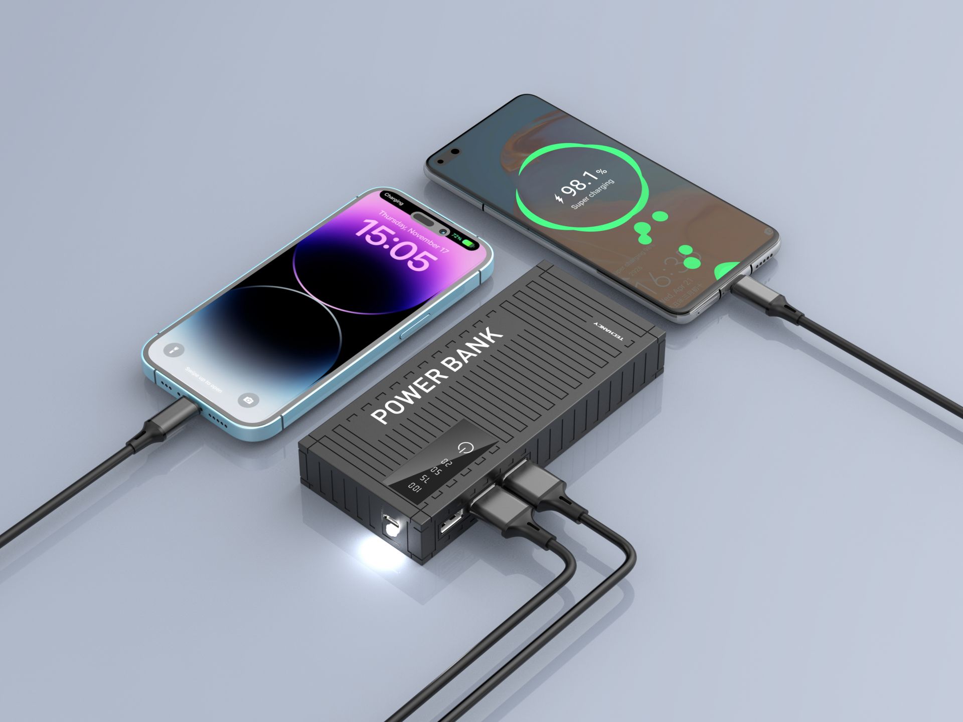 H40 Techancy Power Bank 5000Mah Preto H40 Techancy Power Bank 5000Mah Preto