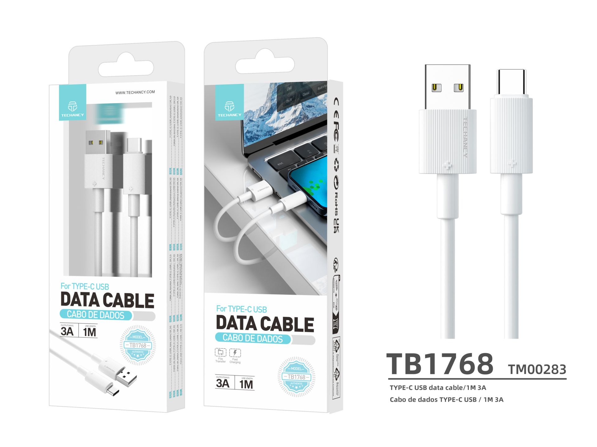 Typ C Schnellladekabel 3A 1M Weiß Typ C Schnellladekabel 3A 1M Weiß