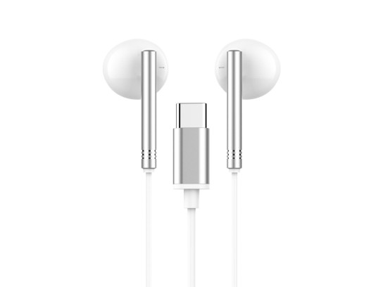 Ecouteurs Type-C,Compatible avec Samsung Huawei Xiaomi Etc Blanc