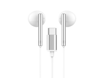 Earphones Type-C Headset,Compatible With Samsung Huawei Xiaomi Etc White