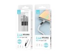 Techancy USB C Cable de Datos 1,2 M Blanco 2,4 A