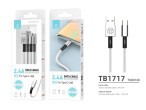 Techancy USB C Cable de Datos 1,2 M Blanco 2,4 A