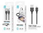 Techancy Cabo De Dados Em Pvc 3M Microusb Preto 2.4A