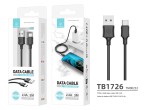 Techancy Cabo De Dados Em Pvc 3M Usb C Preto 2.4A