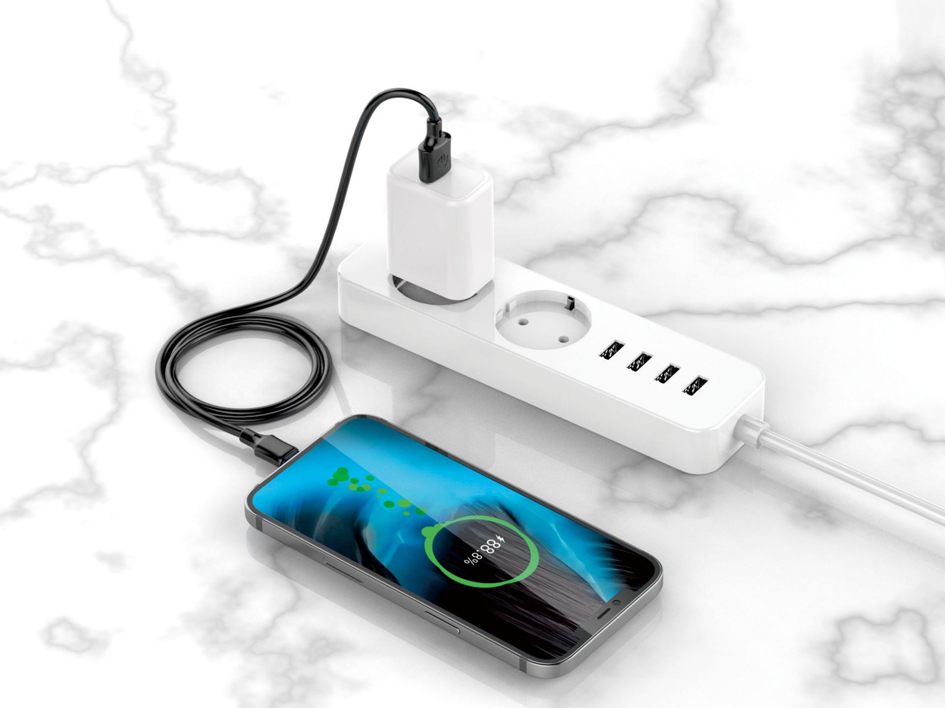 Techancy Pvc Data Cable 3M Usb C Black 2.4A Techancy Pvc Data Cable 3M Usb C Black 2.4A