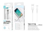 Techancy 30cm Cable Usb C Corto, Carga Rpida 2.4A Blanco