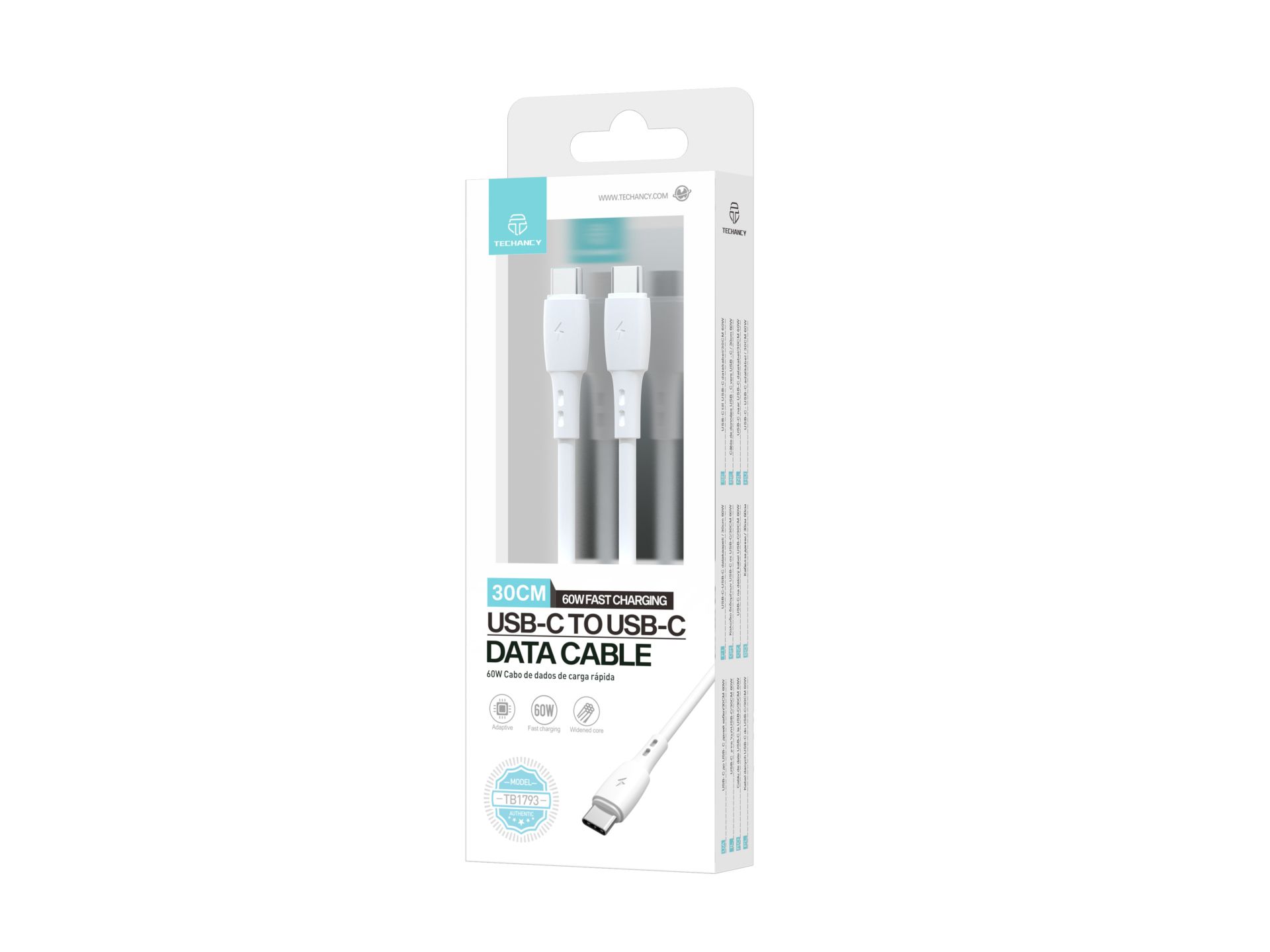 Techancy Usb C To Usb C Short 30cm Fast Charging Cable Techancy Usb C To Usb C Short 30cm Fast Charging Cable