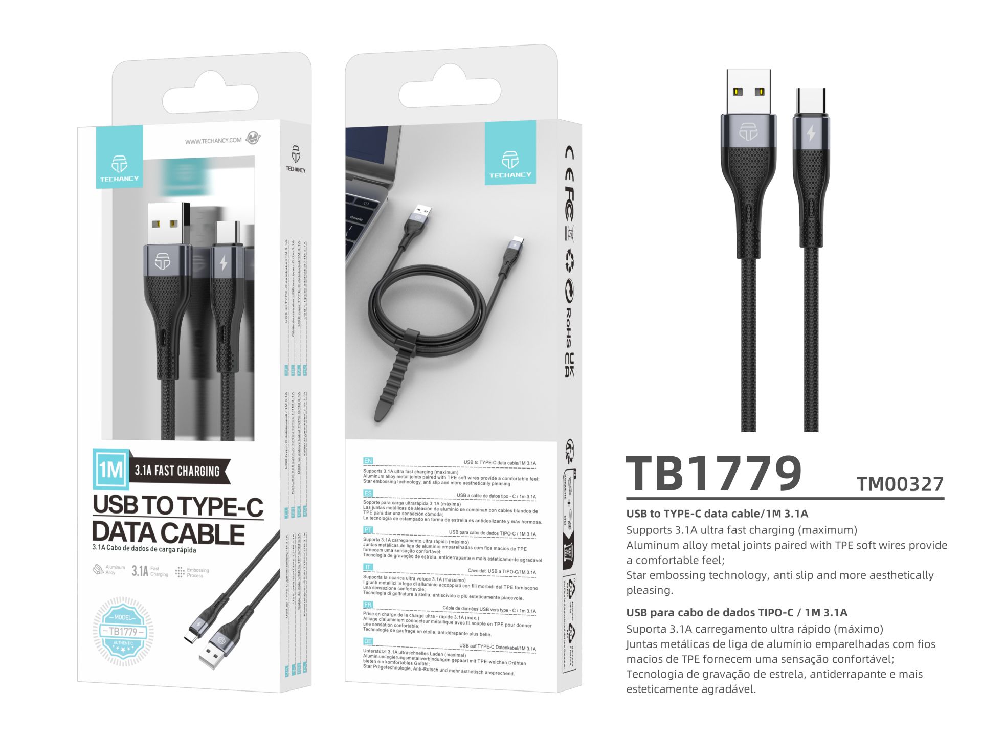 Techancy Usb C Kabel 3A Typ C Usb Kabel, Langlebiges Typ C Schnellladekabel Kompatibel mit Samsung G Techancy Usb C Kabel 3A Typ C Usb Kabel, Langlebiges Typ C Schnellladekabel Kompatibel mit Samsung G